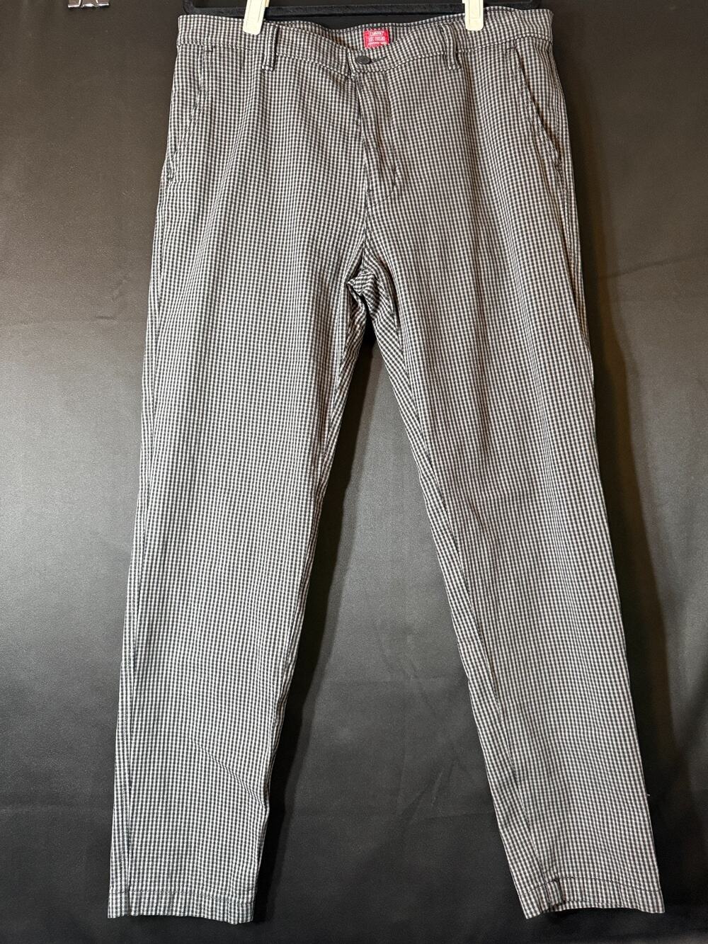 Levi's XX Chino Standard Taper Pants Mens 36x34 Black White Micro Check